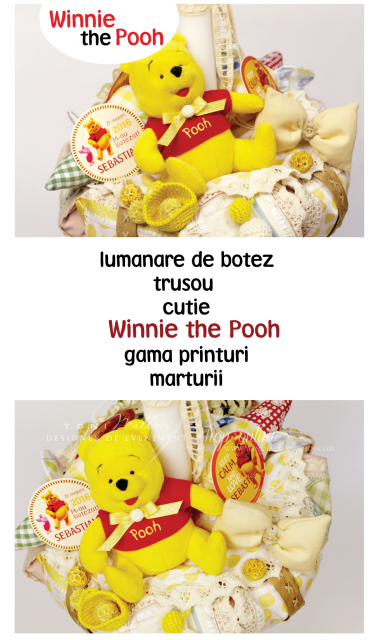 Lumanare de botez pentru baieti cu ursuleti, 65x4 cm, Happy Bear  4